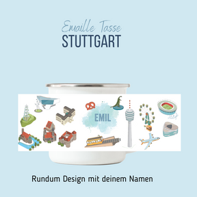 NEUES DESIGN: Stuttgart-Emaille-Tasse