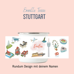 NEUES DESIGN: Stuttgart-Emaille-Tasse