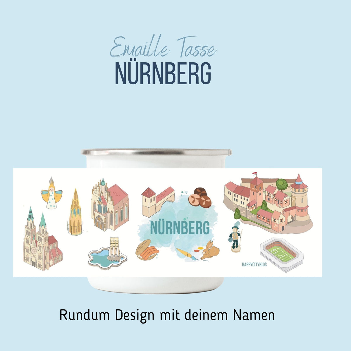 Nürnberg Emaille Tasse