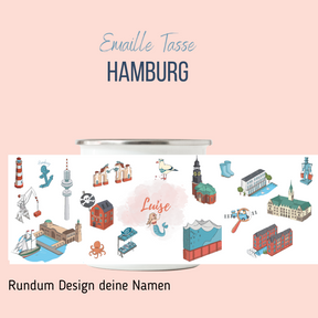 NEUES DESIGN: Hamburg-Emaille-Tasse