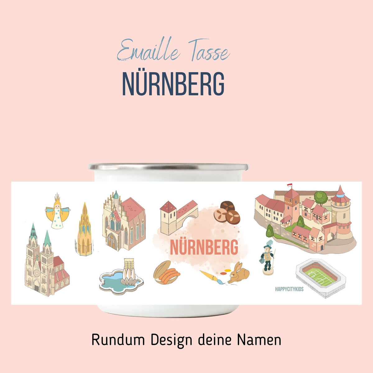Nürnberg Emaille Tasse