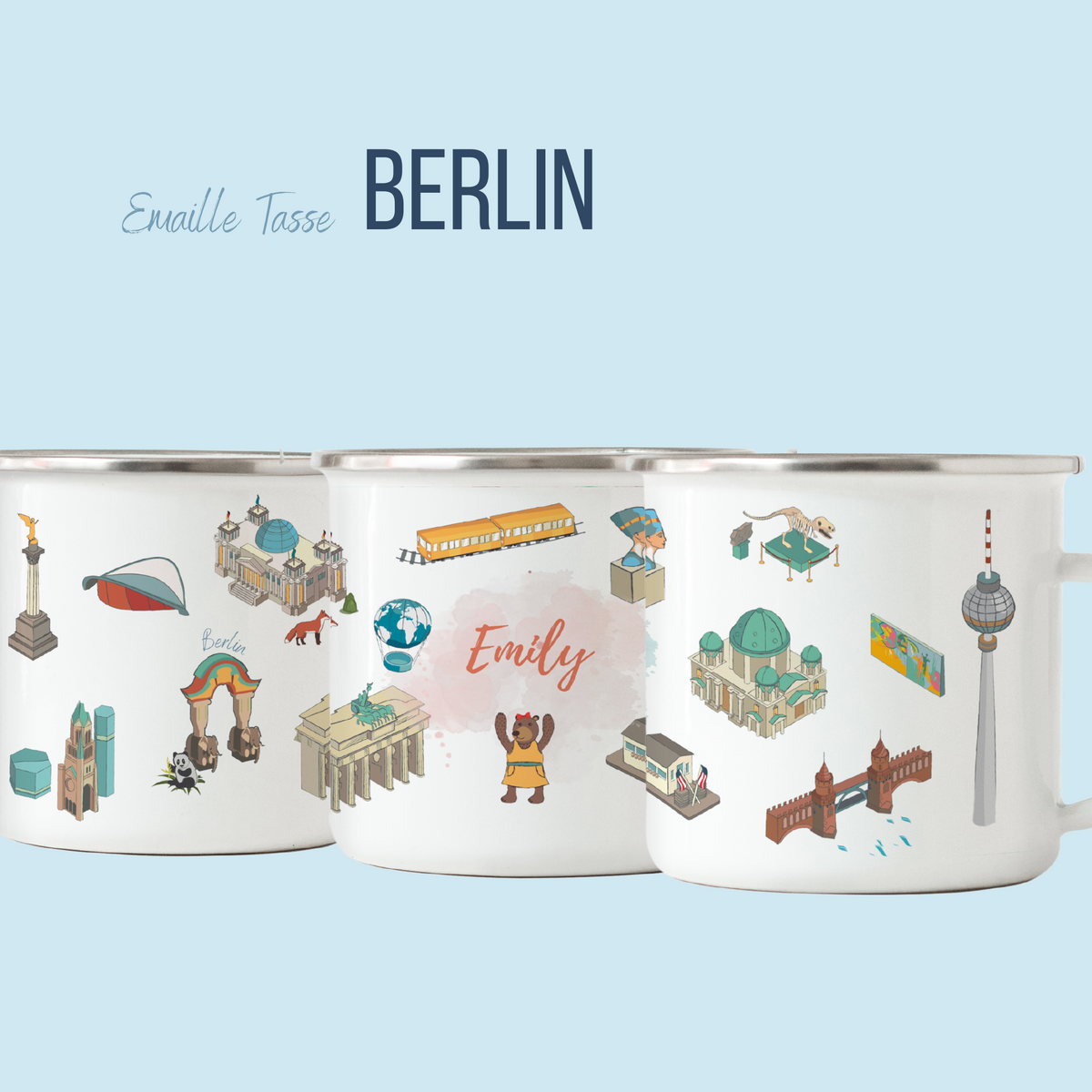 NEUES DESIGN: BERLIN-Emaille-Tasse