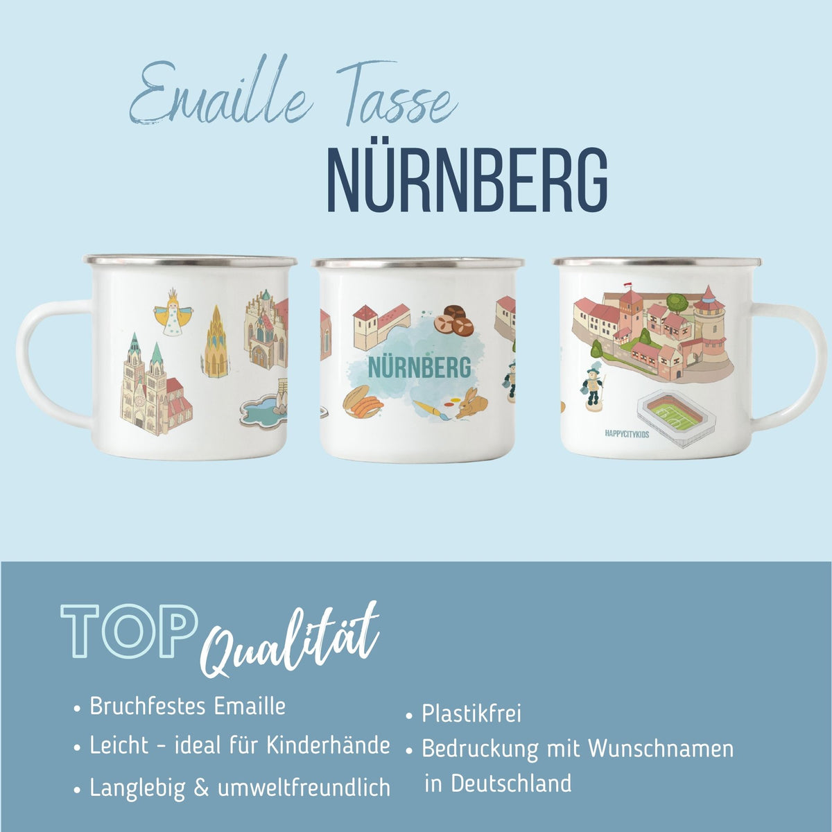 Nürnberg Emaille Tasse
