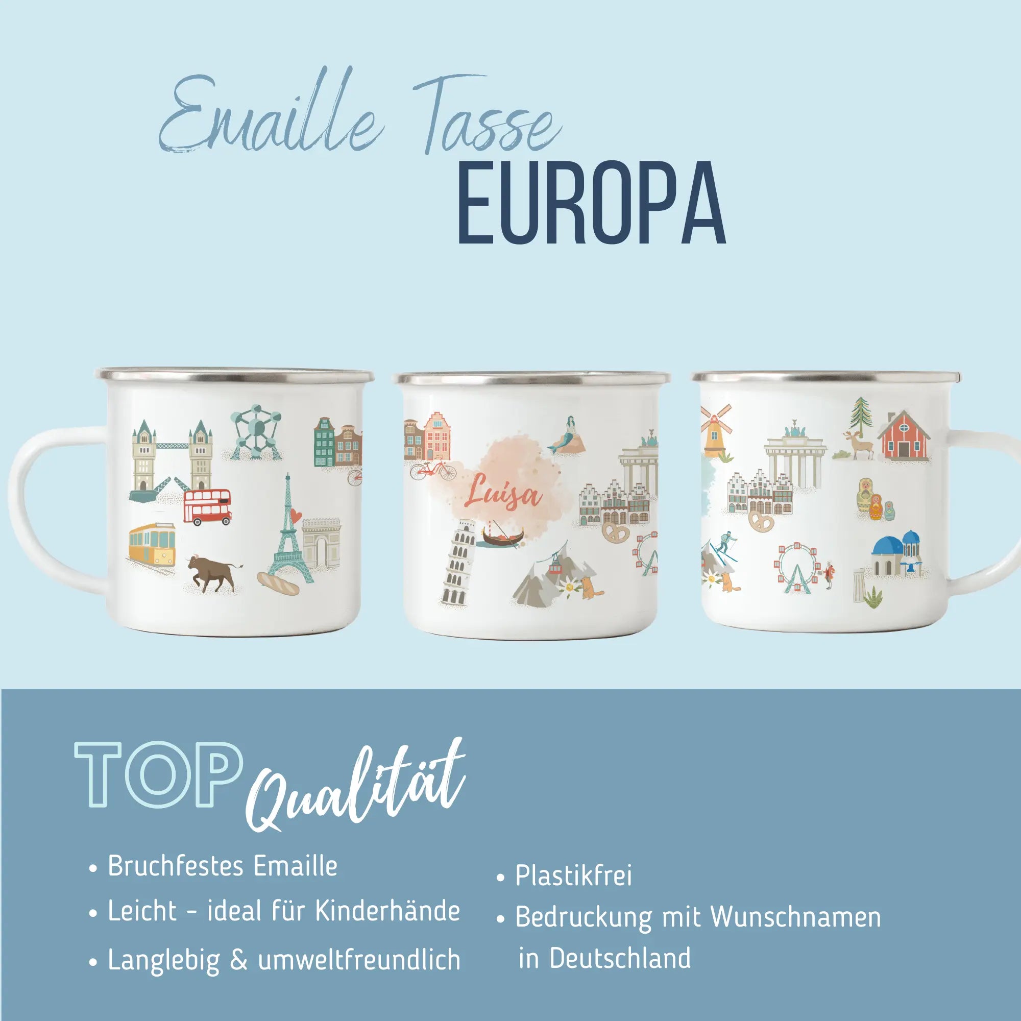 EUROPA Emaille-Tasse