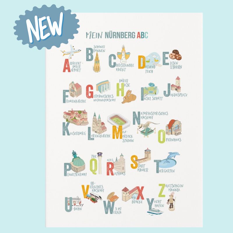 NÜRNBERG-ABC-Poster & Postkarte