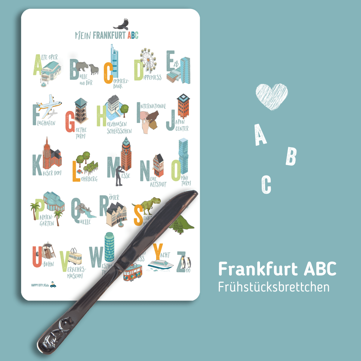 Frühstücksbrettchen ABC Frankfurt | HappyCITYKids