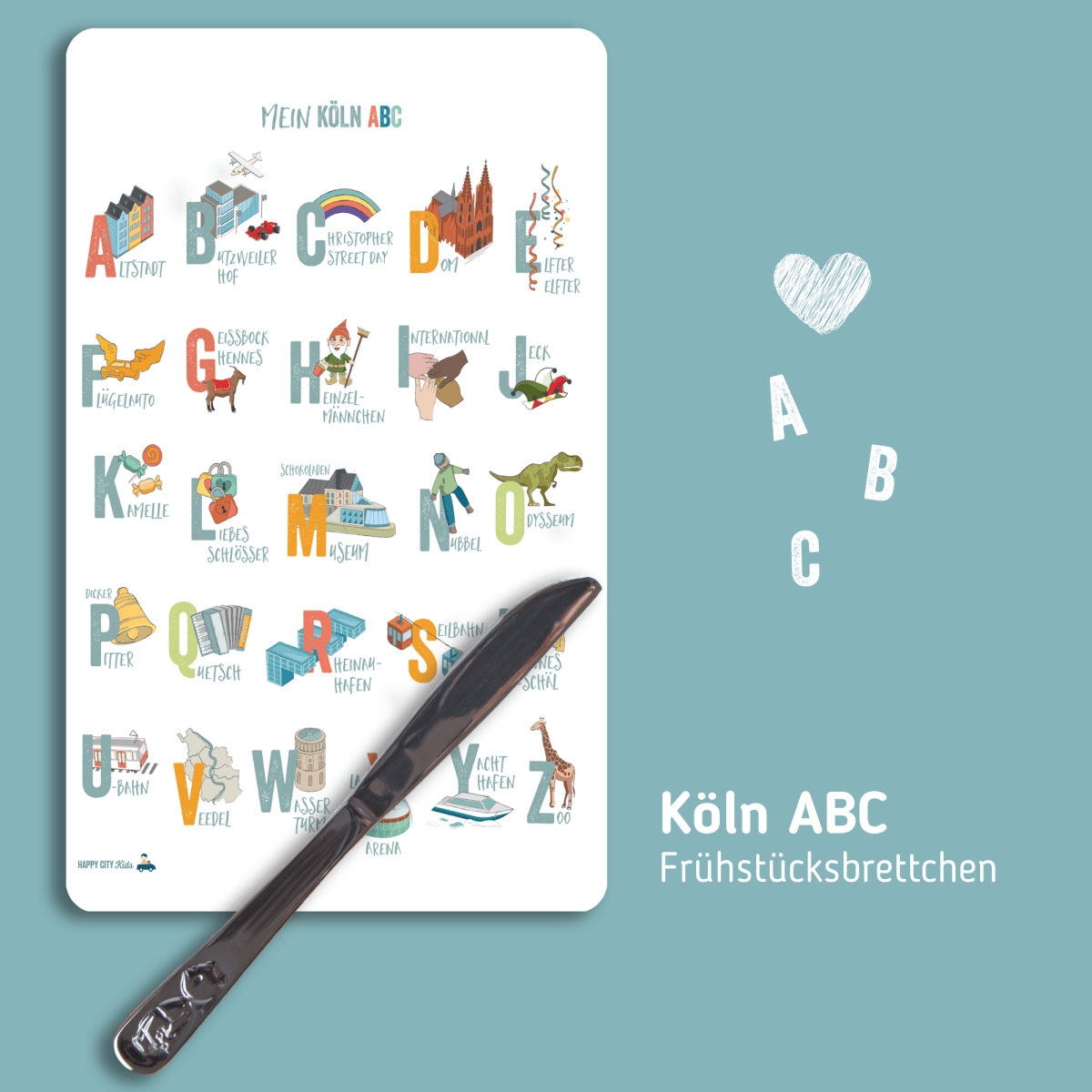 Frühstücksbrettchen ABC Köln | HappyCITYKids