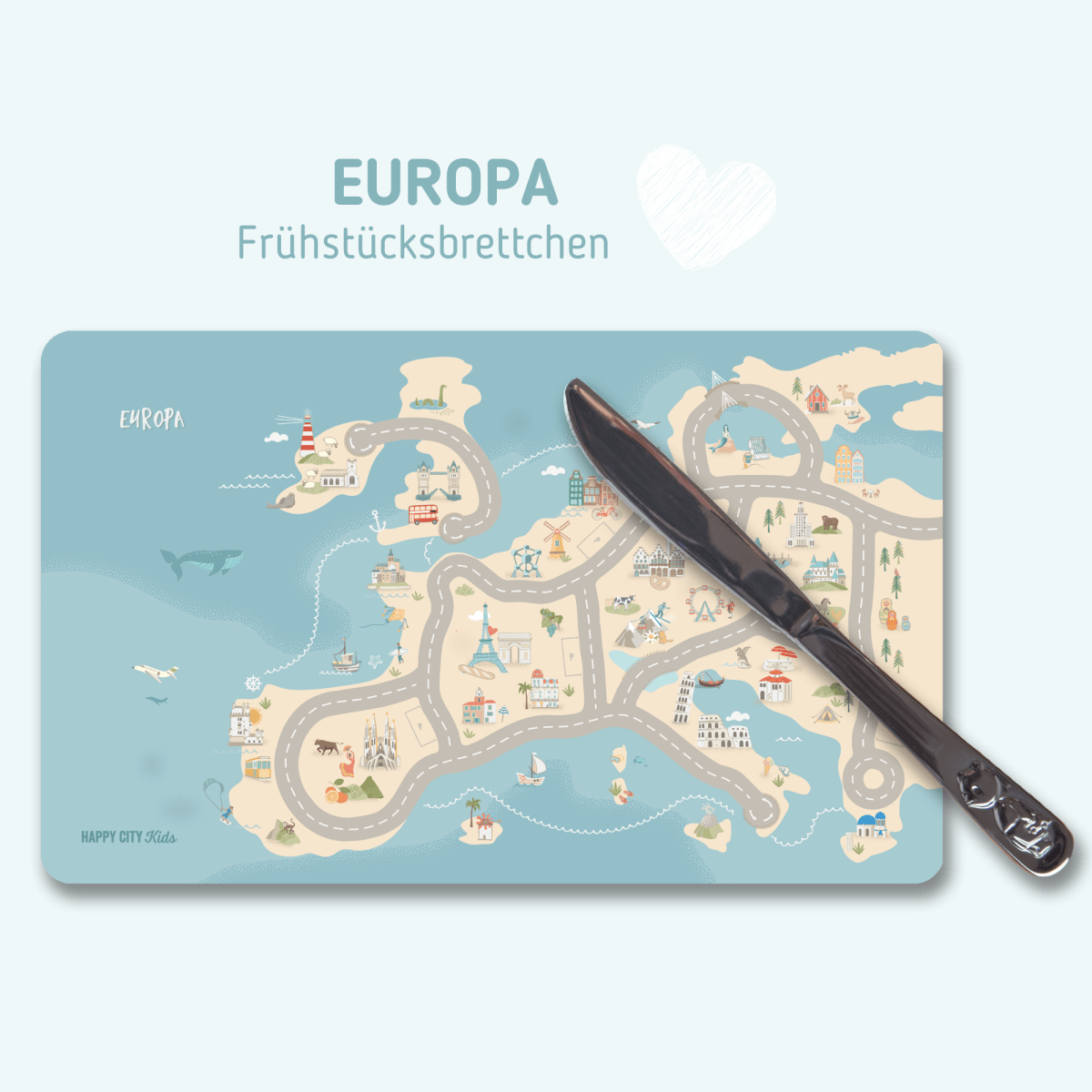Frühstücksbrettchen Europa | HappyCITYKids