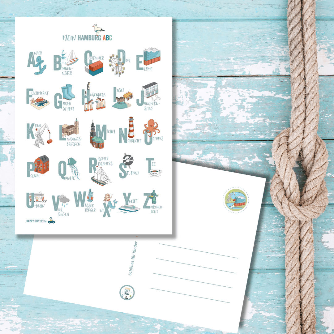 Hamburg ABC - Poster & Postkarte | HappyCITYKids