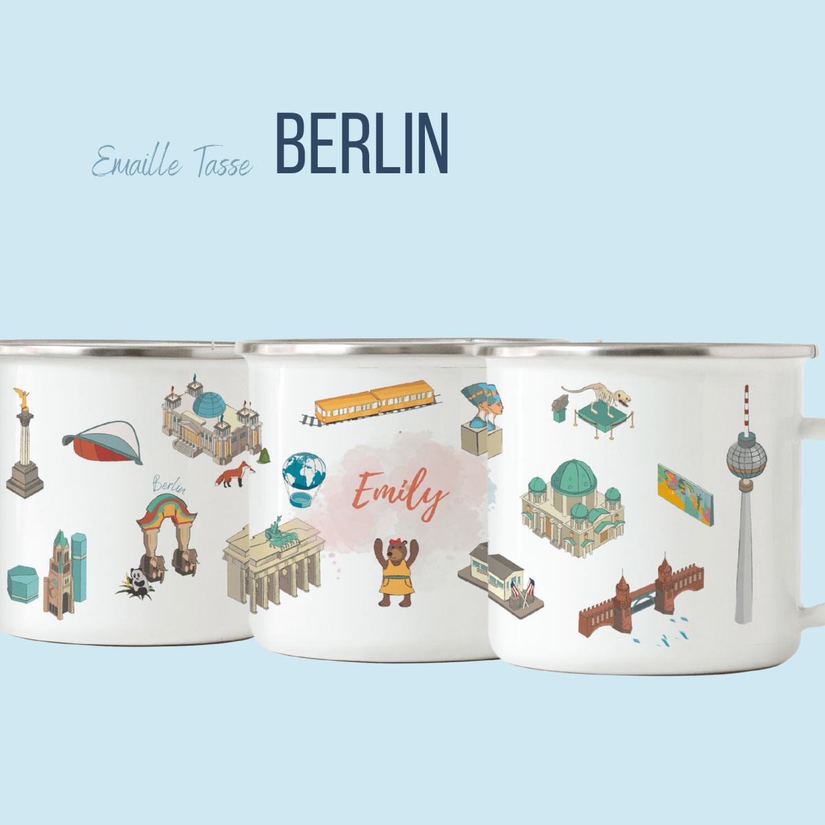 NEUES DESIGN: BERLIN - Emaille - Tasse | HappyCITYKids