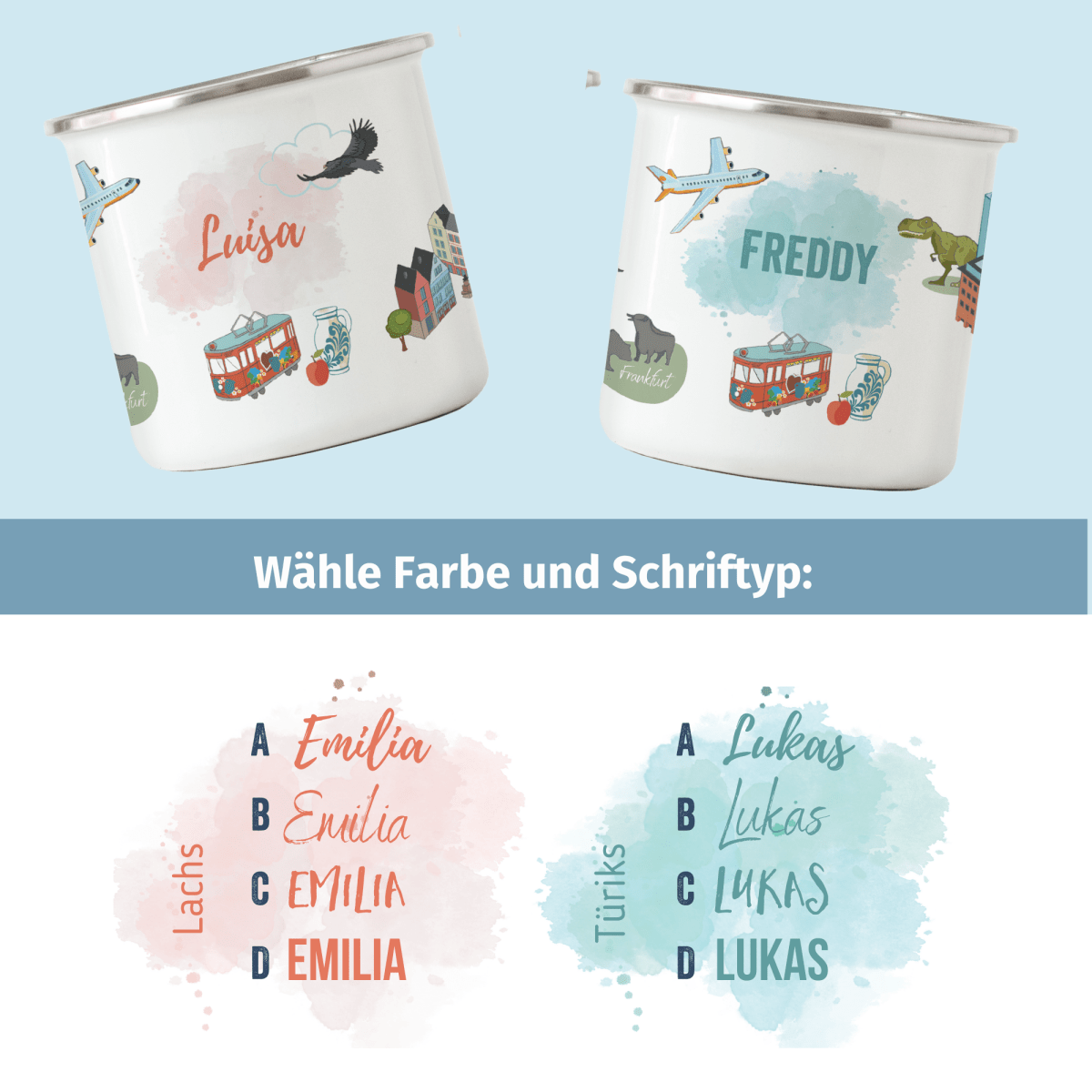 NEUES DESIGN: FRANKFURT - Emaille - Tasse | HappyCITYKids