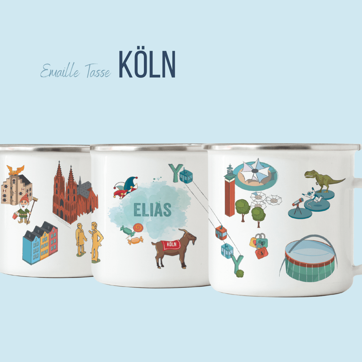 NEUES DESIGN: KÖLN - Emaille - Tasse | HappyCITYKids