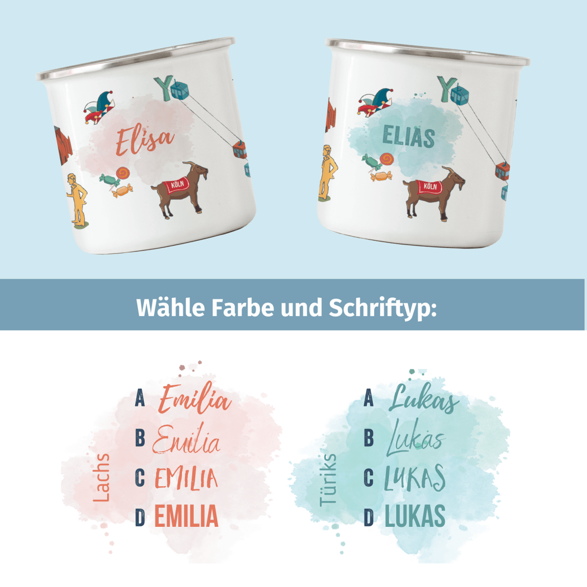 NEUES DESIGN: KÖLN - Emaille - Tasse | HappyCITYKids