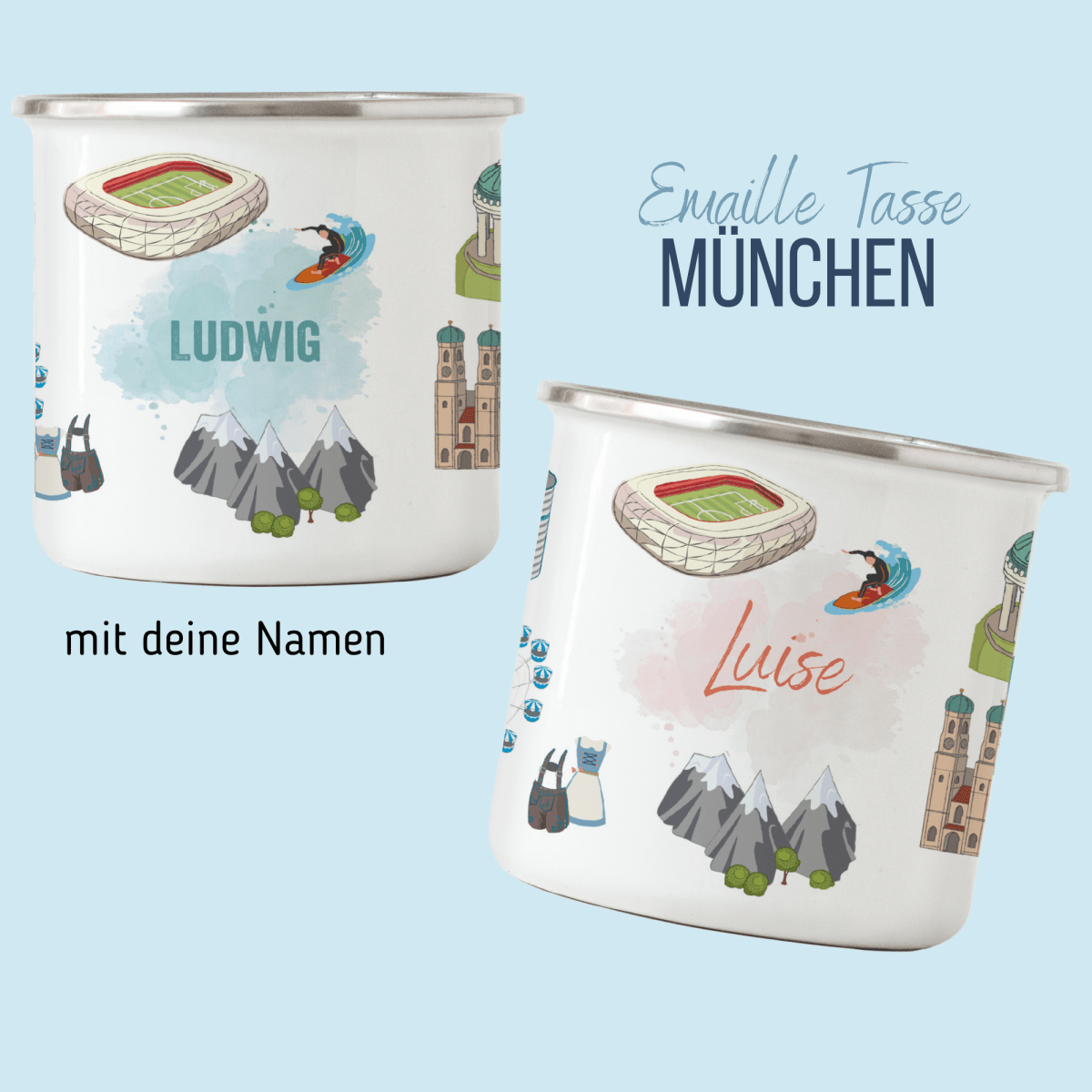 NEUES DESIGN: München - Emaille - Tasse | HappyCITYKids