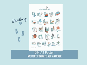 Hamburg ABC-Poster & Postkarte