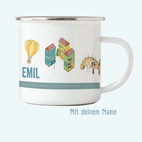 Emaille-Tasse  Dresden - mit Namen
