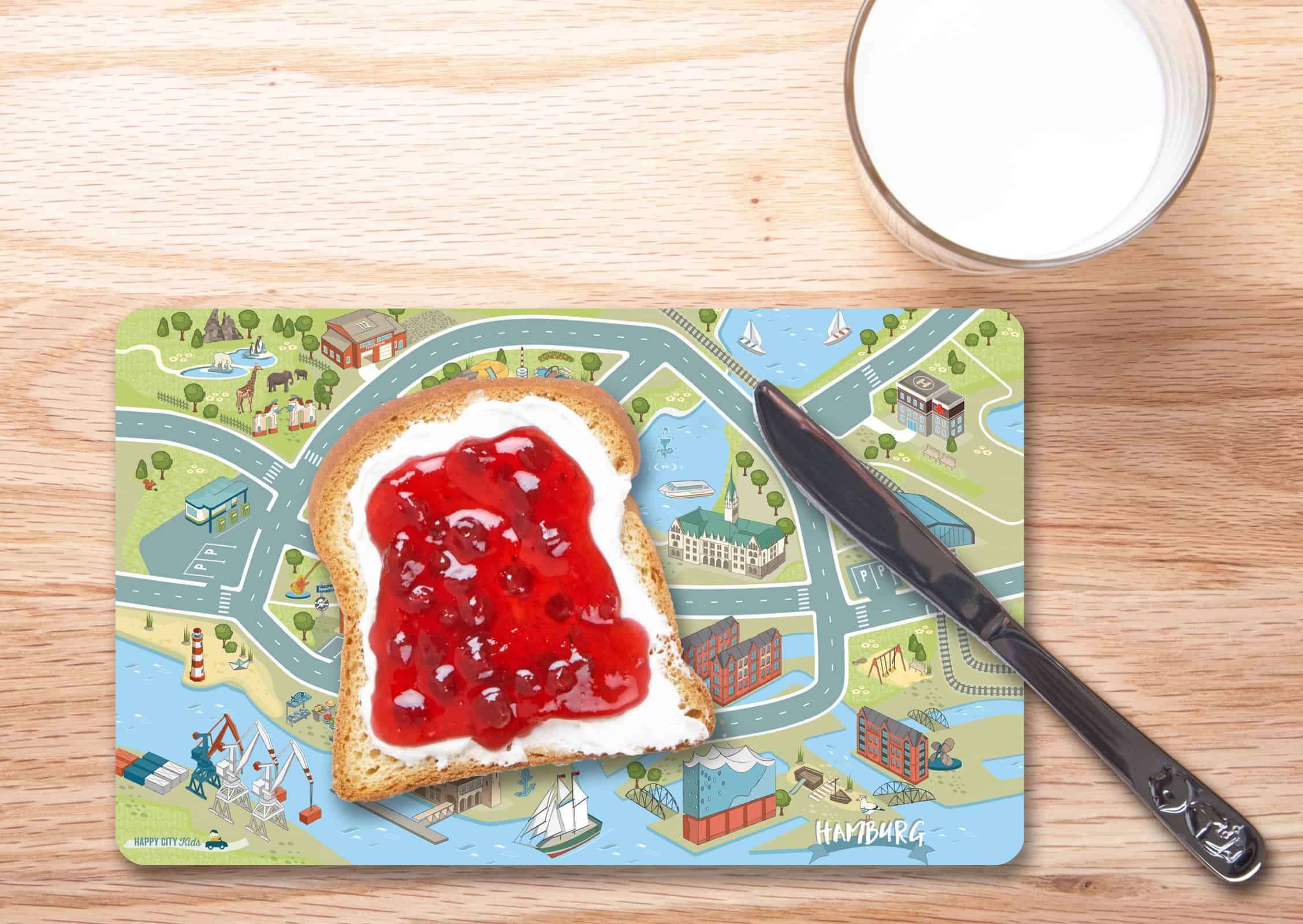 Frühstücksbrettchen Hamburg von HappyCityKids für Kids