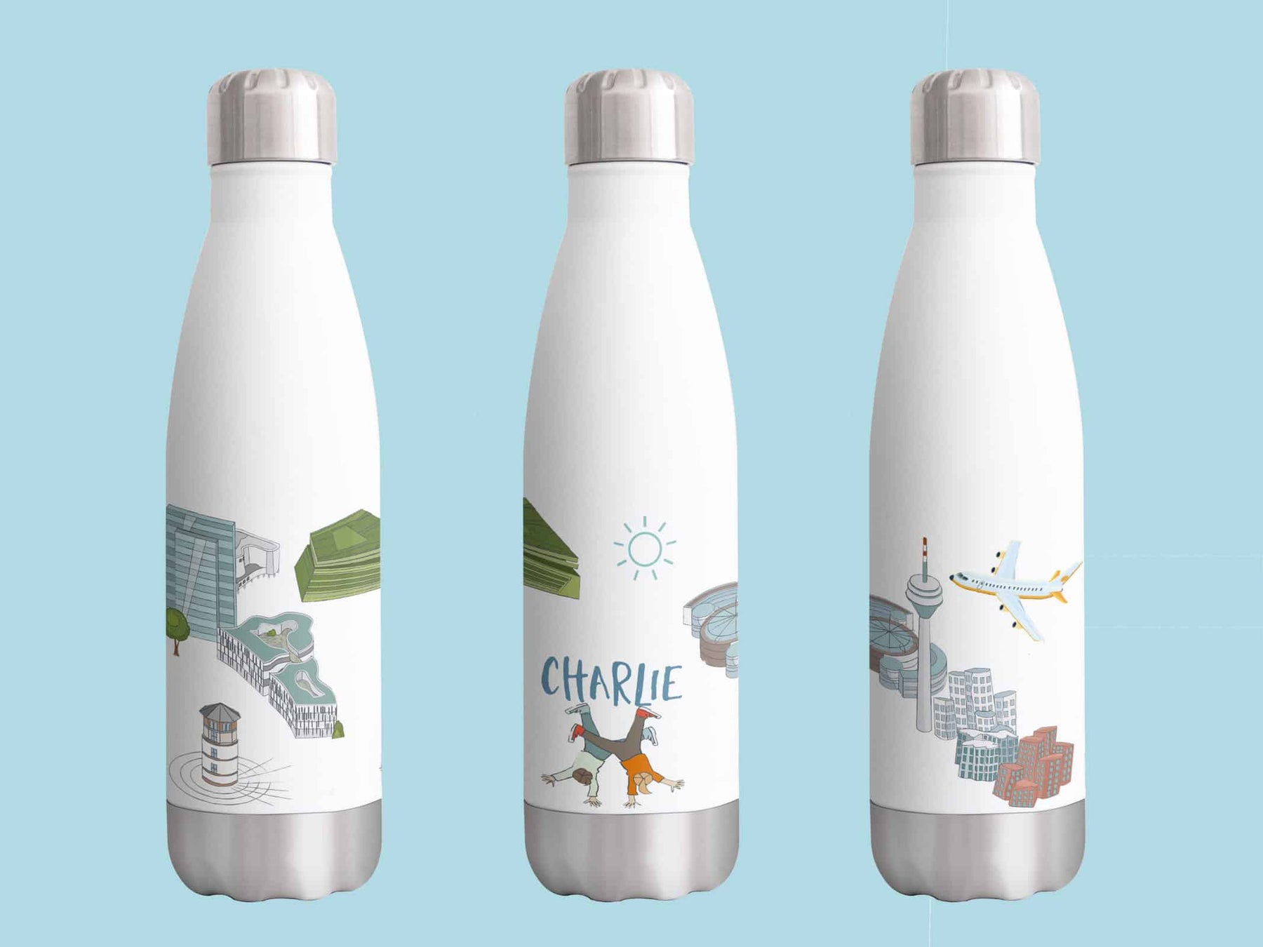Tmermosflaschen mit Düsseldorf Design