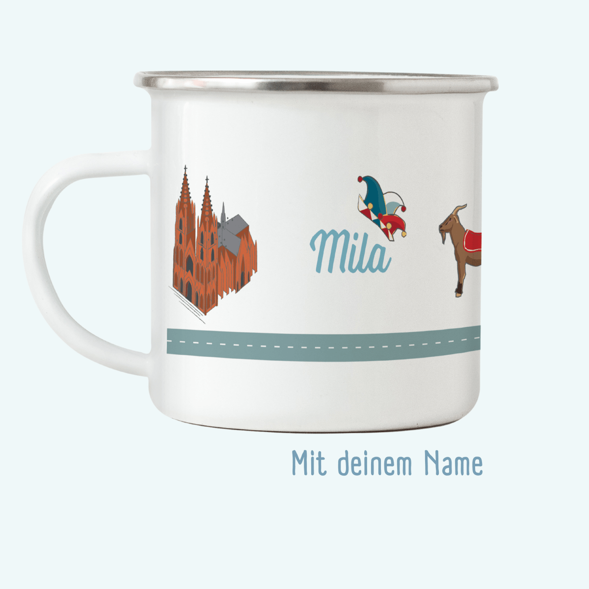 Emaille - Tasse Köln - mit Namen | HappyCITYKids