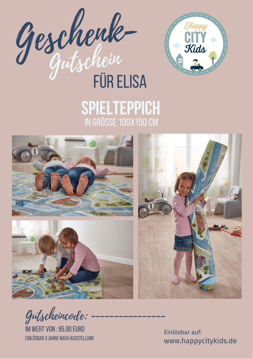 Geschenkgutschein für Spielteppich 100x150 cm | HappyCITYKids