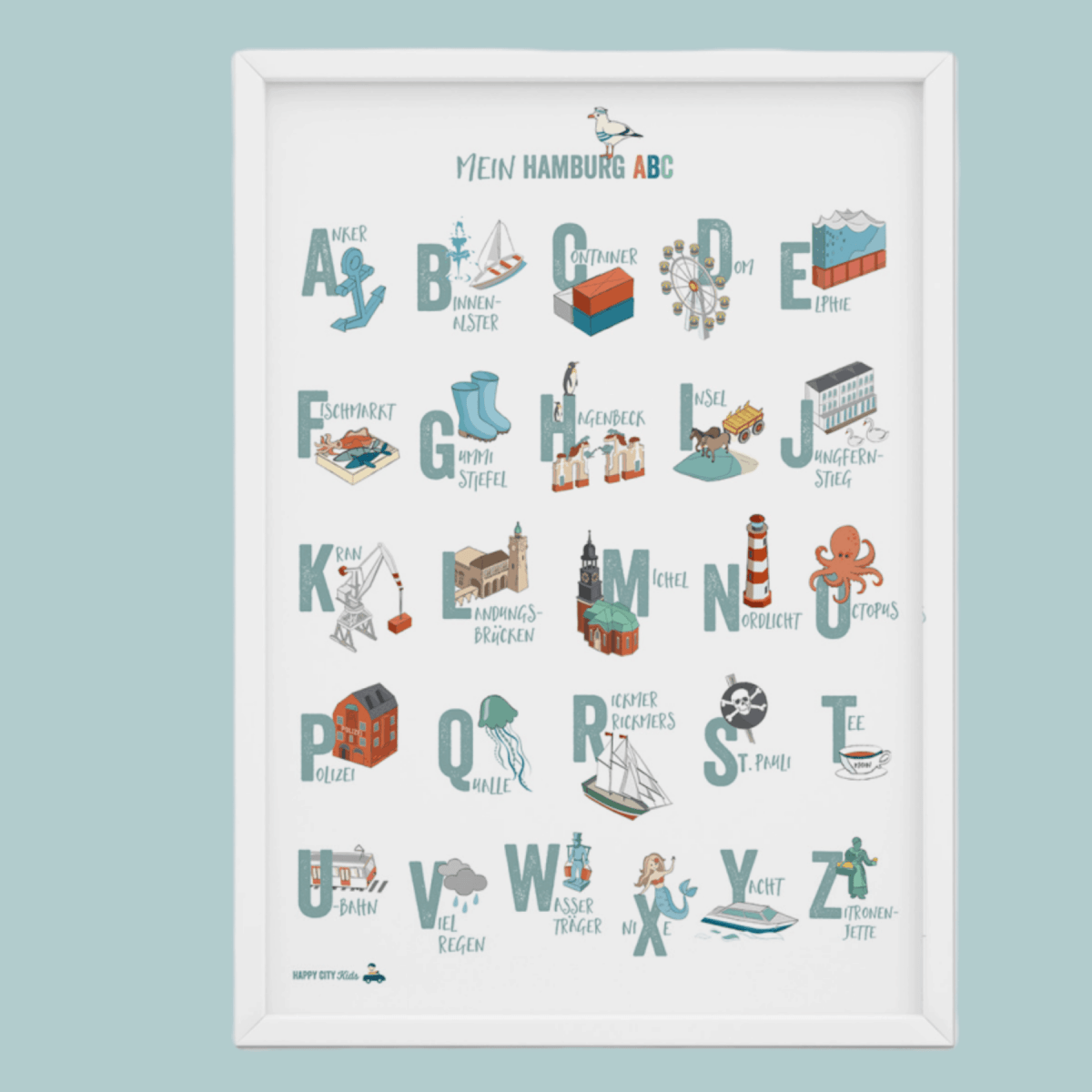 Hamburg ABC - Poster & Postkarte | HappyCITYKids