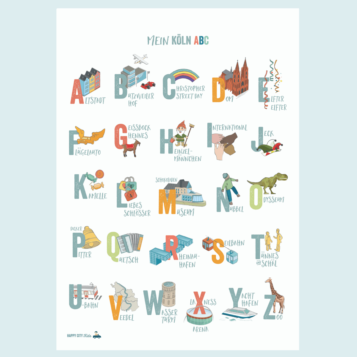 KÖLN - ABC - Poster & Postkarte - shop_name - 