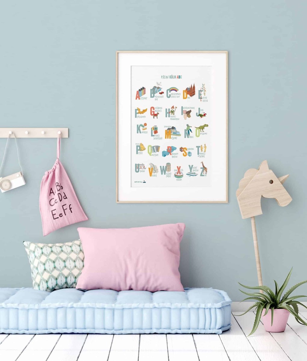 ABC-Poster Köln- Alphabet - Kölnliebe-Poster für Kinderzimmer