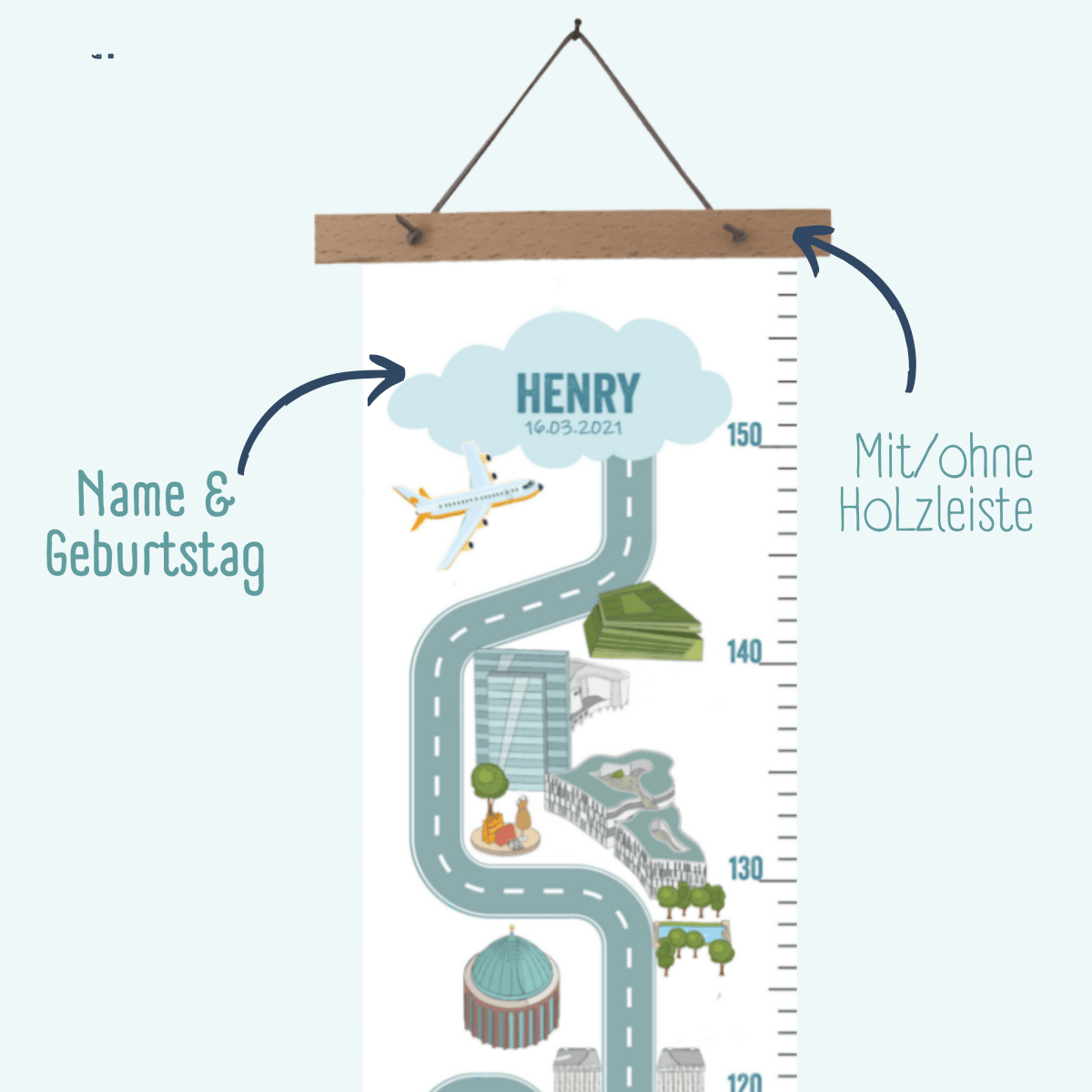 Messlatte DÜSSELDORF - mit Namen | HappyCITYKids