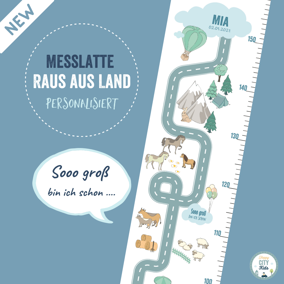 Messlatte Raus aufs LAND - mit Namen | HappyCITYKids