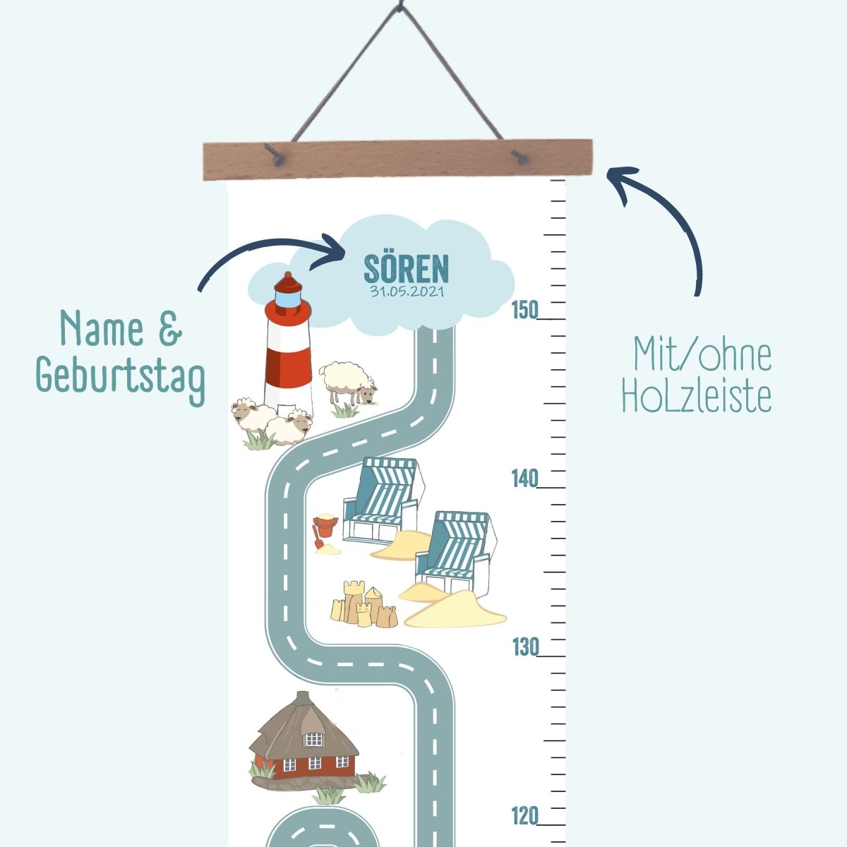 Messlatte SYLT - mit Namen | HappyCITYKids