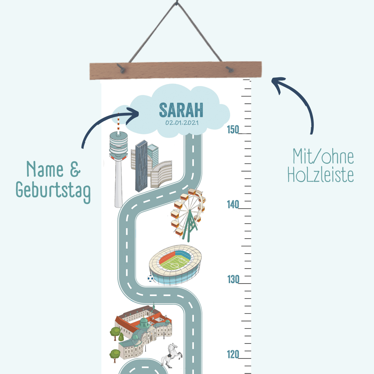 Messlatte WIEN - mit Namen | HappyCITYKids