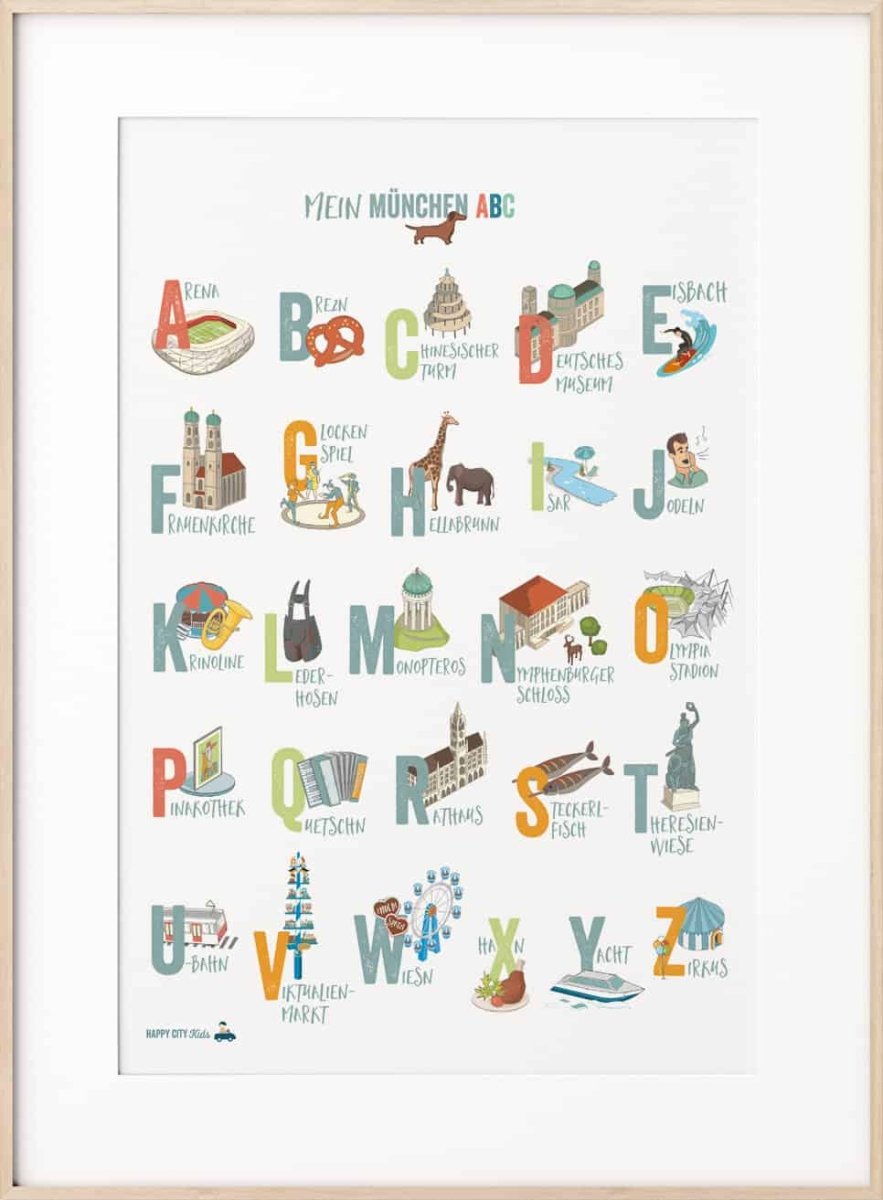 MÜNCHEN - ABC - Poster & Postkarte | HappyCITYKids