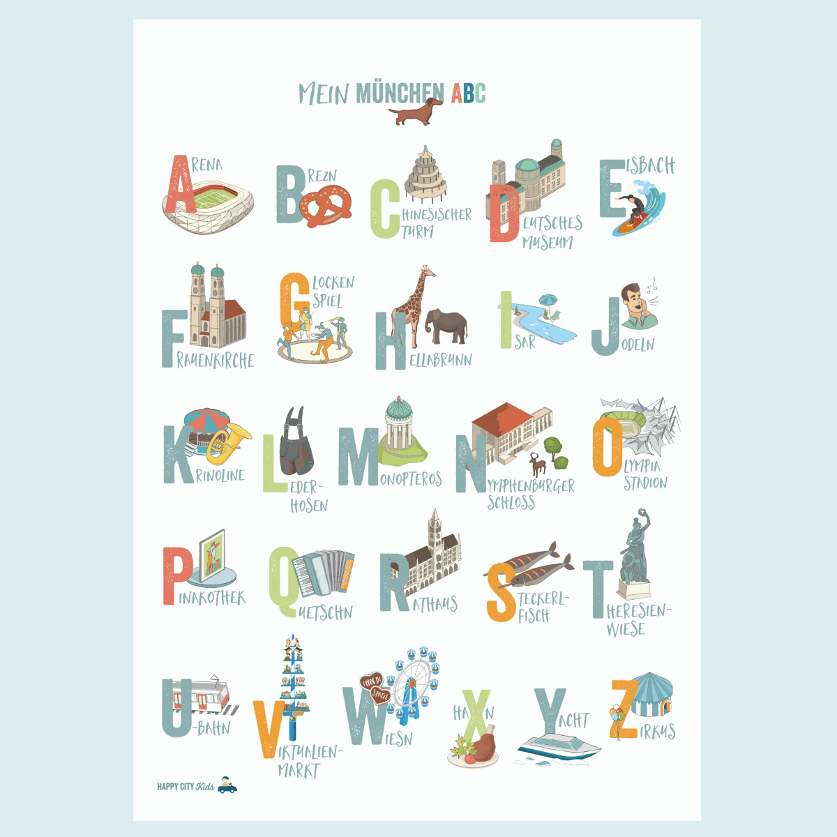 MÜNCHEN - ABC - Poster & Postkarte - shop_name - 