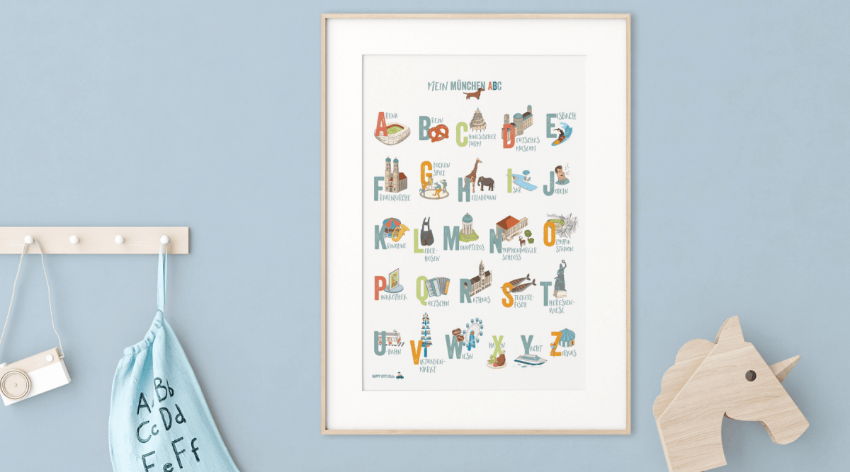 MÜNCHEN - ABC - Poster & Postkarte | HappyCITYKids