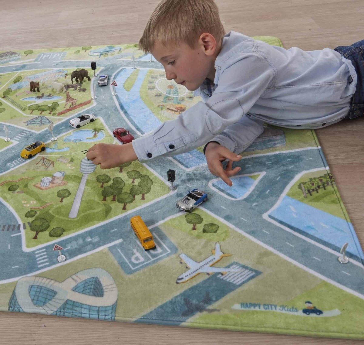 Spielteppich Stuttgart-Kinderteppich-Fernsehturm-Flughafen Stuttgart-HappyCityKids