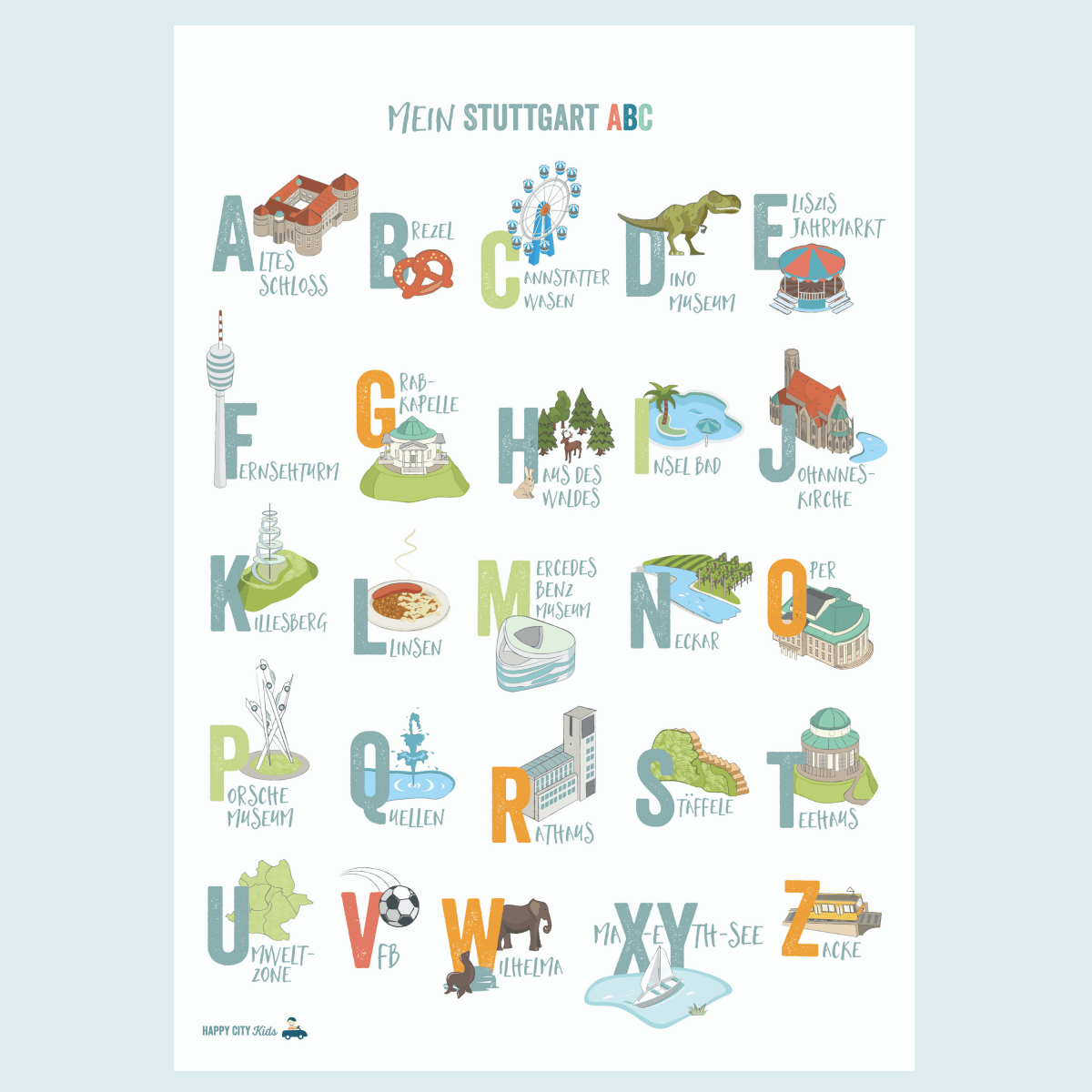 STUTTGART ABC - Poster & Postkarte - shop_name - 